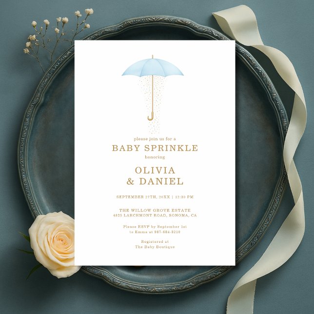 Convite Chá de Bebê Menino Azul Baby Sprinkle (Criador carregado)