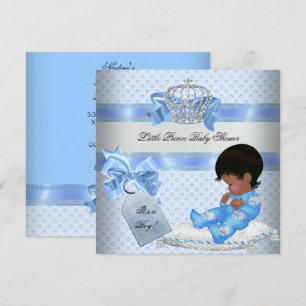 Convite Chá de Bebê Menino Azul Pequeno Príncipe Coelhinho