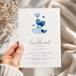 Convite Chá de Bebê Menino Azul Poeirento Little Sweethear