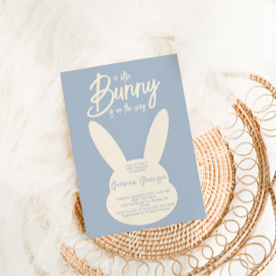 Convite Chá de Bebê Menino Bunny Azul Moderno