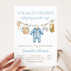 Convite Chá de Bebê Menino Cultivado Localmente