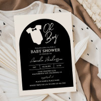 Chá de Bebê Menino Gravata Borboleta Preto e Creme