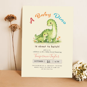 Convite Chá de Bebê Menino Lindos Dinossauros Prestes a Na