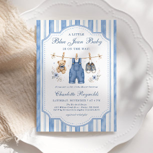 Convite Chá de Bebê Menino Little Blue Jean