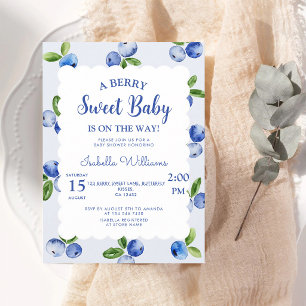Convite Chá de Bebê Menino Mirtilo Berry Sweet