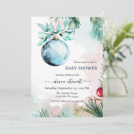 Convite Chá de Bebê Menino Natal de Inverno Script