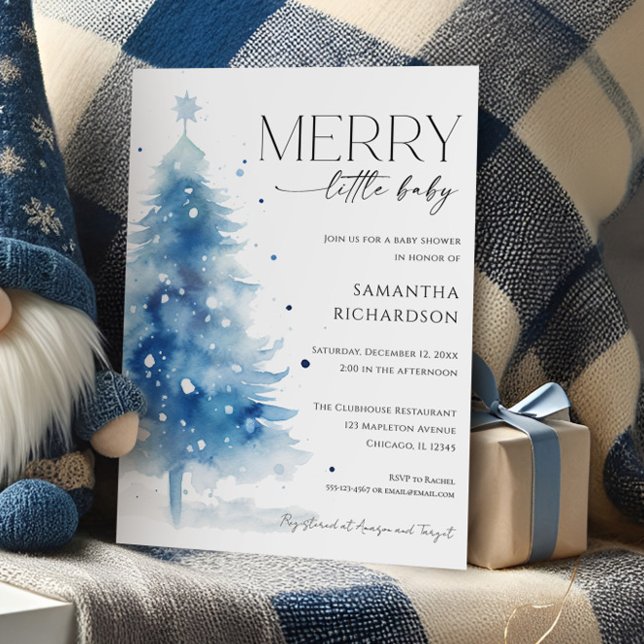 Convite Chá de Bebê Menino Natal Inverno Alegre (Criador carregado)