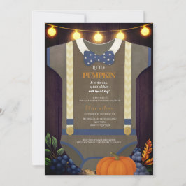 Convite Chá de bebê menino outono borrão aniagem body