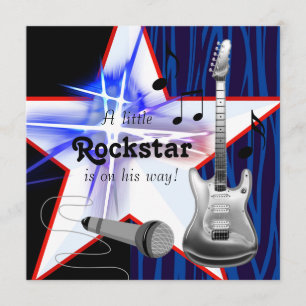 Convite Chá de Bebê Menino Rockstar