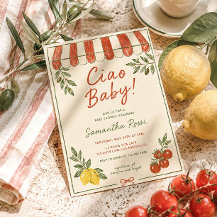 Convite Chá de Bebê Mercado Italiano Ciao Baby