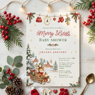 Convite Chá de Bebê Merry Little Clothline Natal