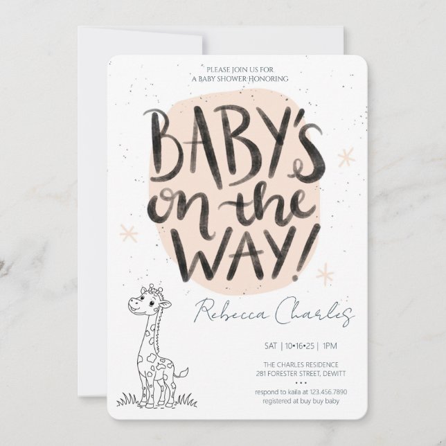 Convite Chá de Bebê Minimalista (Frente)