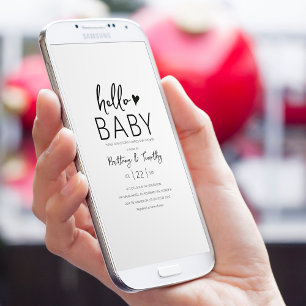 Convite Chá de Bebê Minimalista Moderno