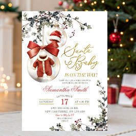 Convite Chá de Bebê Minimalista Natalino Santa Baby