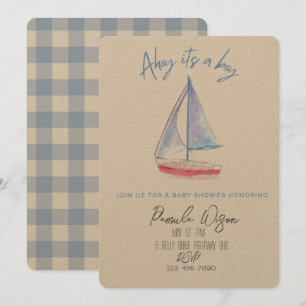 Convite Chá de bebê minimalista para menino