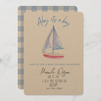 Convite Chá de bebê minimalista para menino