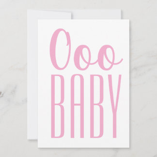 Convite Chá de Bebê Minimalista Rosa