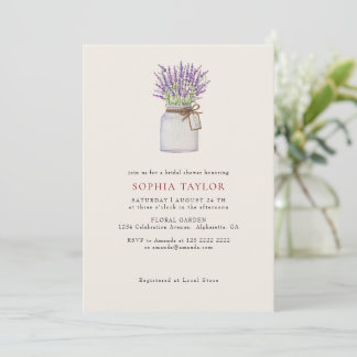 Convite Chá de Bebê Minimalista Simples Lavanda