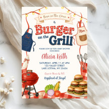 Chá de Bebê Misto Bun & Burgers Gingham BBQ