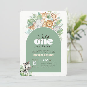 Convite Chá de Bebê Modern Greenery Wild One