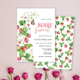 Convite Chá de Bebê Morango Doce Berry