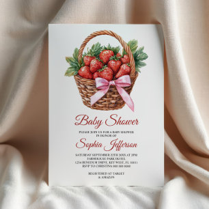 Convite Chá de Bebê Morango Doce Fruta