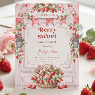 Convite Chá de Bebê Morango Doce Fruta