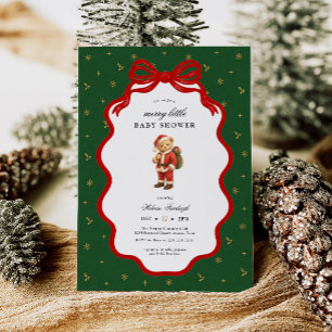 Convite Chá de Bebê Natal Feliz Ursinho