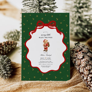 Convite Chá de Bebê Natal Feliz Ursinho