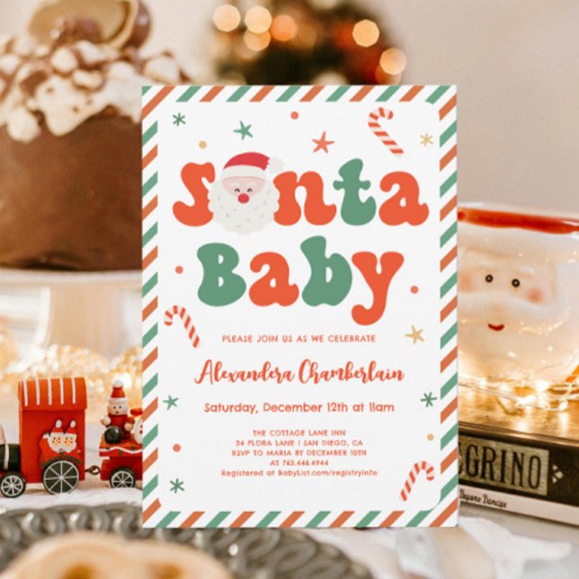Convite Chá de Bebê Natal Santa Neutro em Gênero (Criador carregado)