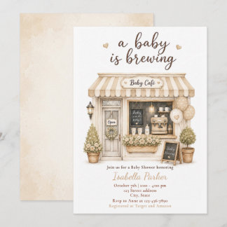 Convite Chá de Bebê Neutro Café Brewing