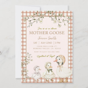 Convite Chá de Bebê Neutro em Tonalidade Mother Goose