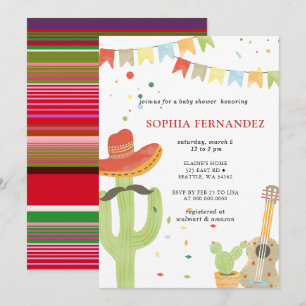 Convite Chá de Bebê Neutro Festa Mexicana