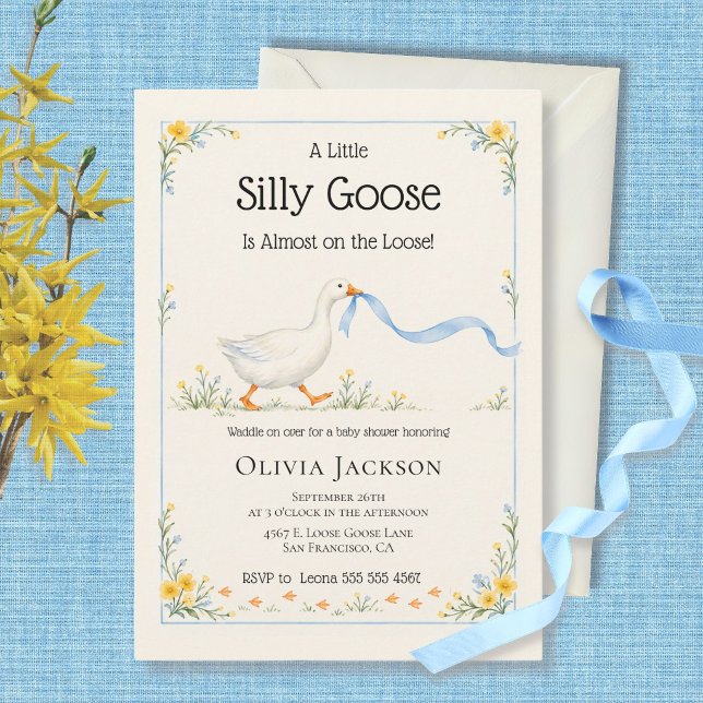Convite Chá de Bebê Neutro Silly Goose (Criador carregado)