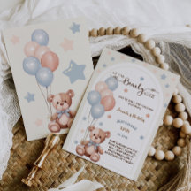 Chá de Bebê Neutro Urso Teddy Aquarela Boho 