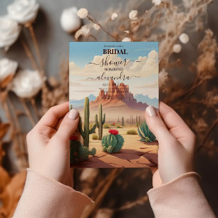 Convite Chá de Bebê no Deserto de Cactos do México Ocident