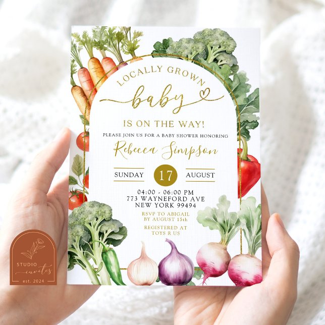 Convite Chá de Bebê no Mercado de Produtores de Legumes (Criador carregado)