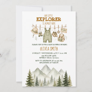 Convite Chá de Bebê Nosso Pequeno Explorador Está Quase Aq