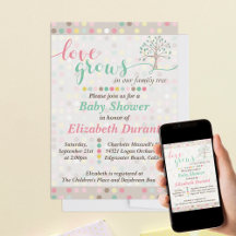 Chá de Bebê O Amor Cresce na Nossa Árvore Genealóg