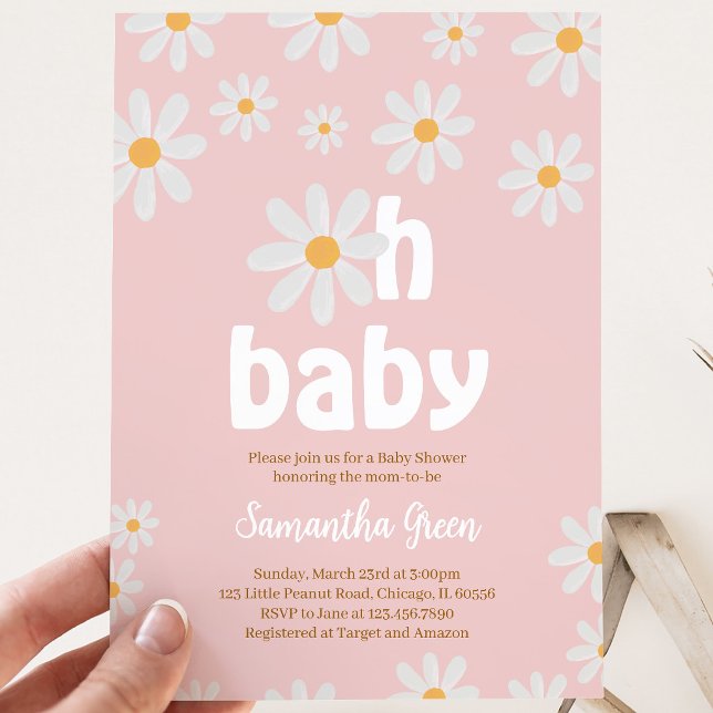Convite Chá de Bebê Oh Baby Daisy (Criador carregado)