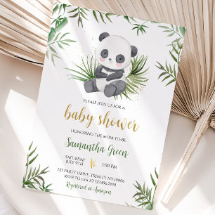 Convite Chá de Bebê Panda Bambu