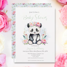 Chá de Bebê Panda Bebê Peônias Selva