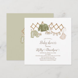 Convite Chá de Bebê para Berçário Boêmio Neutro em Gênero