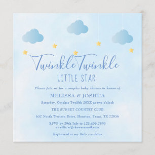 Convite Chá de Bebê para Casais Twinkle Twinkle Little Sta