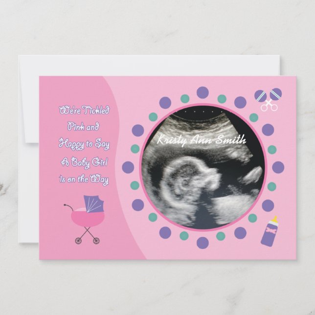 Convite Chá de Bebê para Meninas  (Frente)