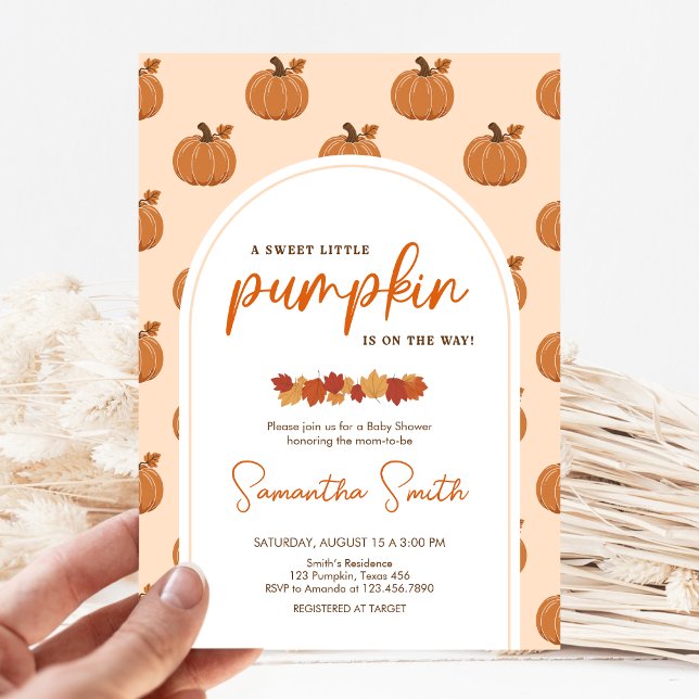 Convite Chá de Bebê Pequeno Abóbora Outono (Little Pumpkin Baby Shower Invitation)
