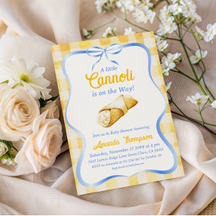 Convite Chá de Bebê Pequeno Cannoli Amarelo Italiano