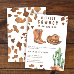 Convite Chá de Bebê Pequeno Cowboy Western Rodeio