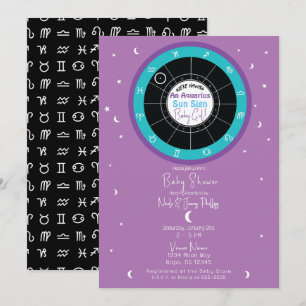 Convite Chá de Bebê Personalizado de Astrologia Signo Sola
