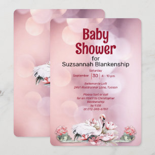 Convite Chá de Bebê Personalizado de Flores Tropicais & Fl